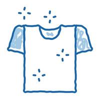 servicio de lavandería camiseta lavada doodle icono dibujado a mano ilustración vector