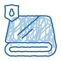 material impermeable tela toalla doodle icono dibujado a mano ilustración vector