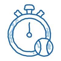 Stopwatch Ball doodle icon hand drawn illustration vector