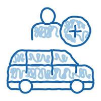 Man Buying Car doodle icon hand drawn illustration vector