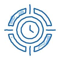 Target Clock Time doodle icon hand drawn illustration vector