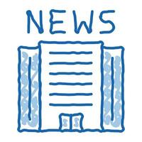 News Building doodle icon hand drawn illustration vector