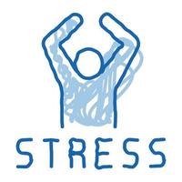 Stress Human doodle icon hand drawn illustration vector