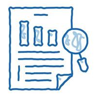 documento de investigación doodle icono dibujado a mano ilustración vector