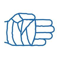 Fist in Protective Bandage doodle icon hand drawn illustration vector