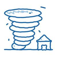 tornado casa doodle icono dibujado a mano ilustración vector