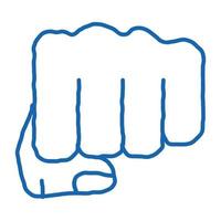 Boxer Fist Punch doodle icon hand drawn illustration vector