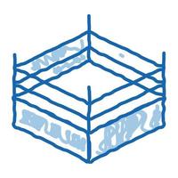 ring de boxeo vista superior doodle icono dibujado a mano ilustración vector