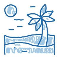 ilustración de dibujado a mano de icono de doodle de desierto de palma vector