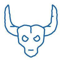 Bull with Horns doodle icon hand drawn illustration vector