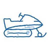 icono de doodle de moto de nieve dibujado a mano ilustración vector