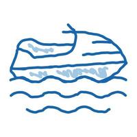 Powerboat doodle icon hand drawn illustration vector