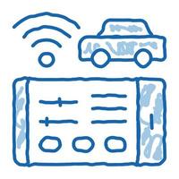 máquinas de geolocalización a través de wi-fi doodle icono dibujado a mano ilustración vector