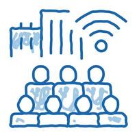 Residents Connect Wi-Fi doodle icon hand drawn illustration vector