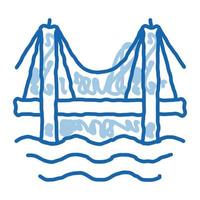 Sea Bridge doodle icon hand drawn illustration vector