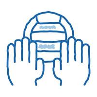 Catching Volleyball Ball Icon Vector Outline Illustration