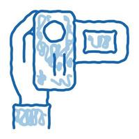 Video Camera doodle icon hand drawn illustration vector