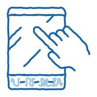 Hand Touch Tablet doodle icon hand drawn illustration vector