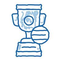 campeón de golf copa doodle icono dibujado a mano ilustración vector