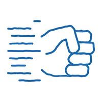 Fast Fist Hit doodle icon hand drawn illustration vector