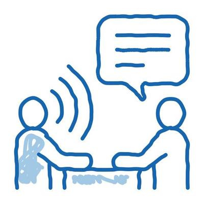 Speech Therapy doodle icon hand drawn illustration