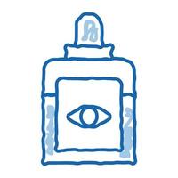 gotas de botella para ojos enfermos icono de garabato ilustración dibujada a mano vector