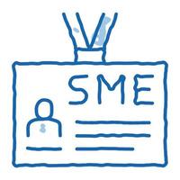 Sme Worker Badge With Photo doodle icon hand drawn illustration vector