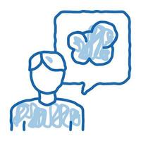 Man Talk Smoke doodle icon hand drawn illustration vector