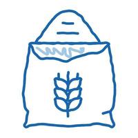 bolsa de harina de trigo natural doodle icono dibujado a mano ilustración vector