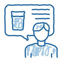 hombre hablar cerveza doodle icono dibujado a mano ilustración vector