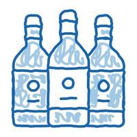 bebidas botellas doodle icono dibujado a mano ilustración vector