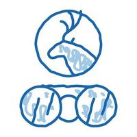 venado binoculares doodle icono dibujado a mano ilustración vector