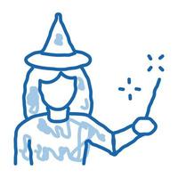 asistente mujer doodle icono dibujado a mano ilustración vector