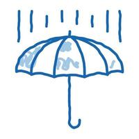 rain umbrella doodle icon hand drawn illustration vector