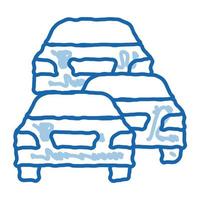 stream of cars doodle icon hand drawn illustration vector