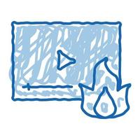 fire video doodle icon hand drawn illustration vector