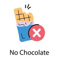 Trendy No Chocolate vector