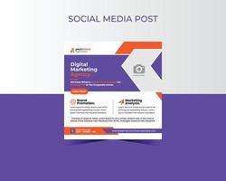plantilla de publicación de redes sociales de marketing digital vector