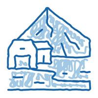 residential buildings in highlands doodle icon hand drawn illustration vector