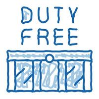 entrance to duty free shop doodle icon hand drawn illustration vector