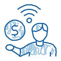 paid wifi services doodle icon hand drawn illustration vector