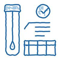 affirmative test tube material results doodle icon hand drawn illustration vector