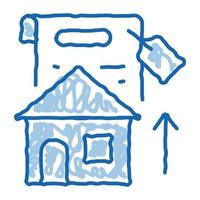 investment in house doodle icon hand drawn illustration vector