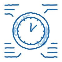 clock time healthy life doodle icon hand drawn illustration vector