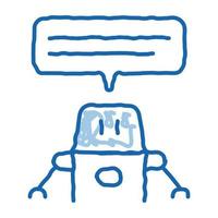 Artificial Intelligence Chat Bot doodle icon hand drawn illustration vector