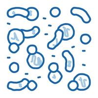 microscopio químico microorganismos doodle icono dibujado a mano ilustración vector