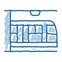 transporte público metro doodle icono dibujado a mano ilustración vector