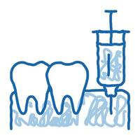 Stomatology Anesthesia Injection doodle icon hand drawn illustration vector