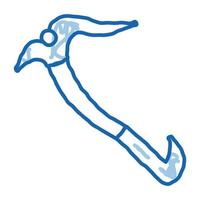 deporte piolet herramienta alpinismo equipo doodle icono dibujado a mano ilustración vector