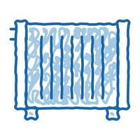 radiador de agua para el hogar equipo de calefacción doodle icono dibujado a mano ilustración vector